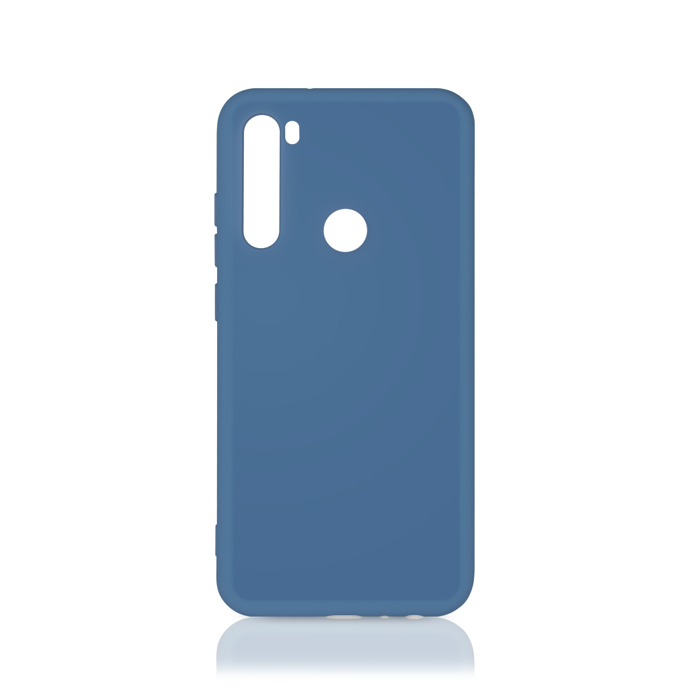 Силиконовый чехол с микрофиброй для Xiaomi Redmi Note 8/8 (2021) DF (blue)