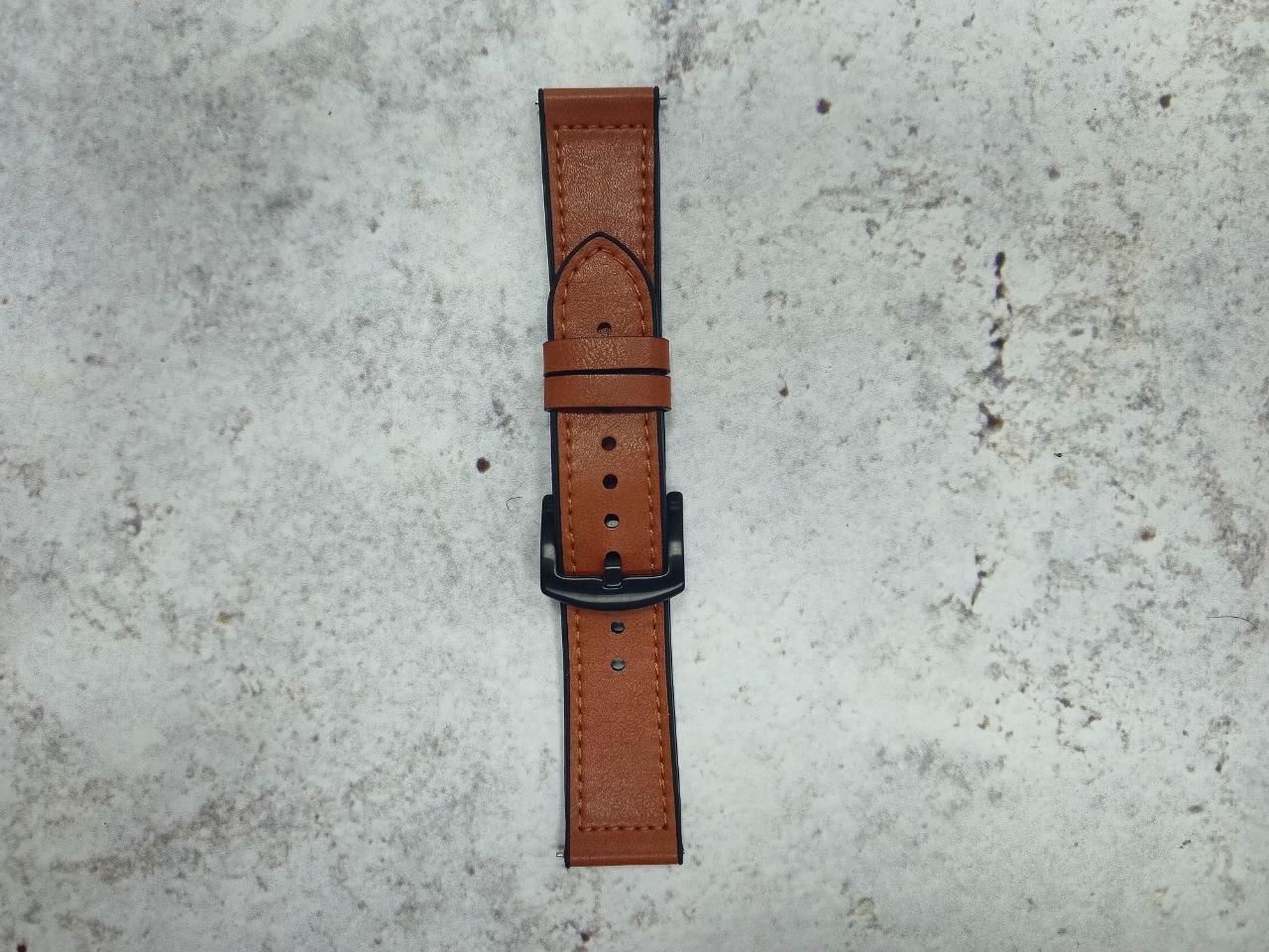 Ремешок двойная кожа 22мм (Dark Brown)