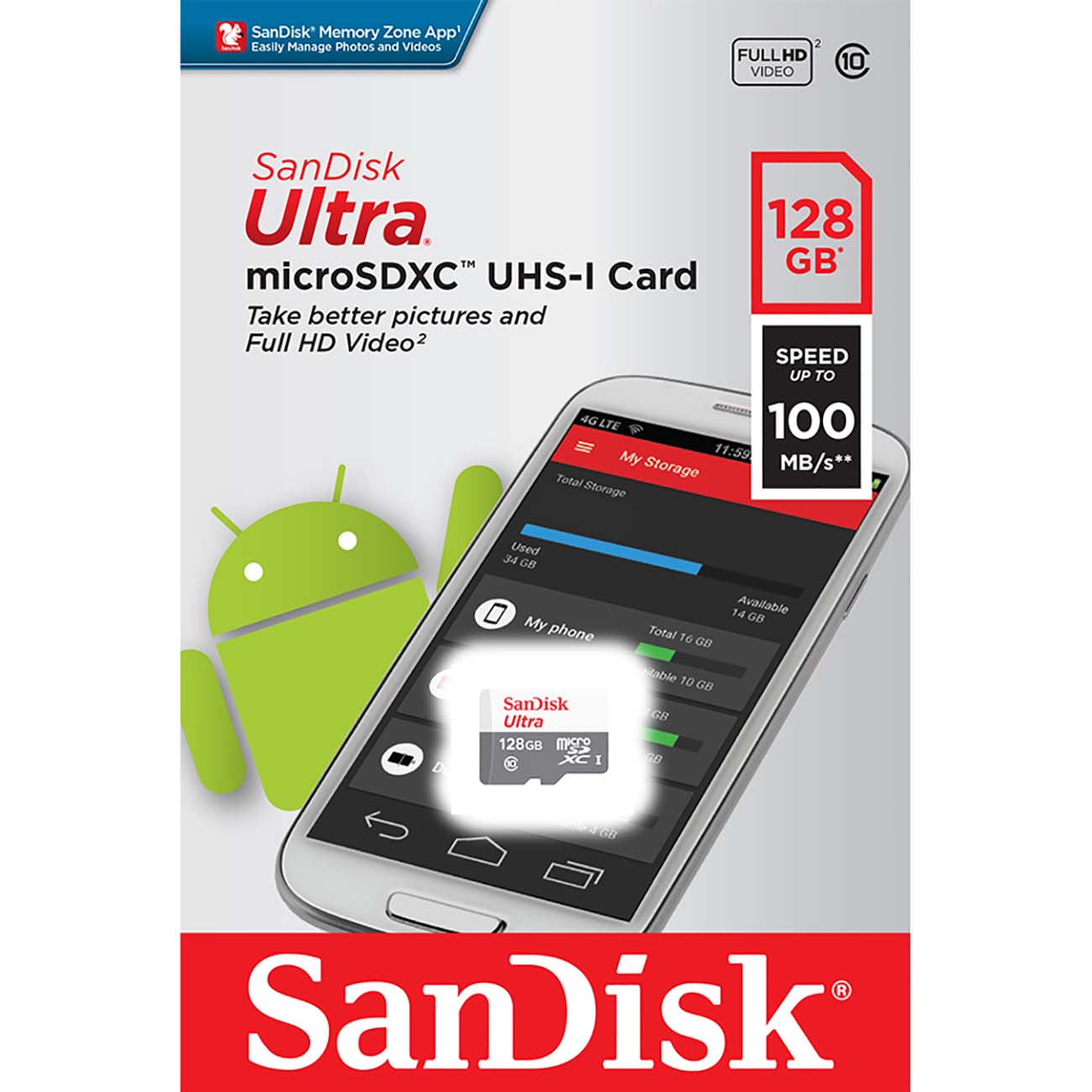 Карта памяти MicroSD SanDisk Ultra 128GB UHS-I