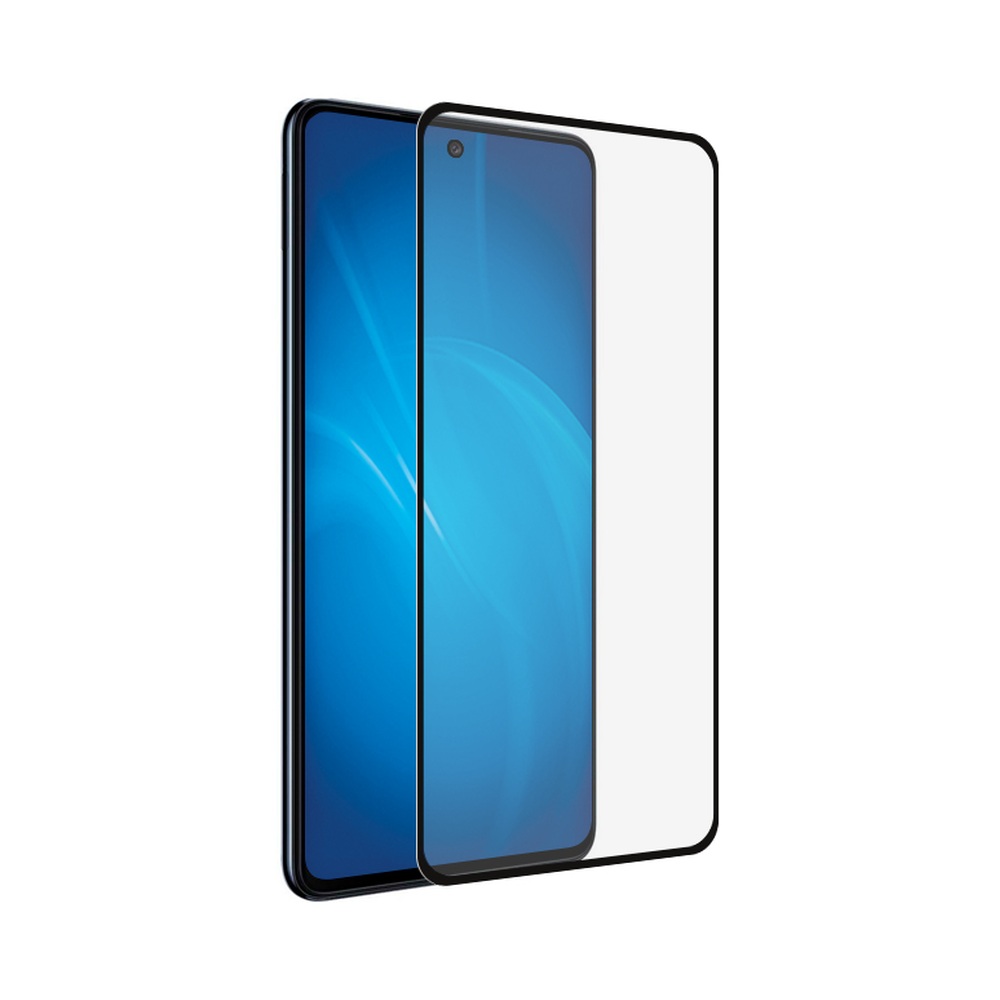 Закаленное стекло с цветной рамкой (fullscreen+fullglue) для Samsung Galaxy M52 (5G) DF sColor-121 (black)