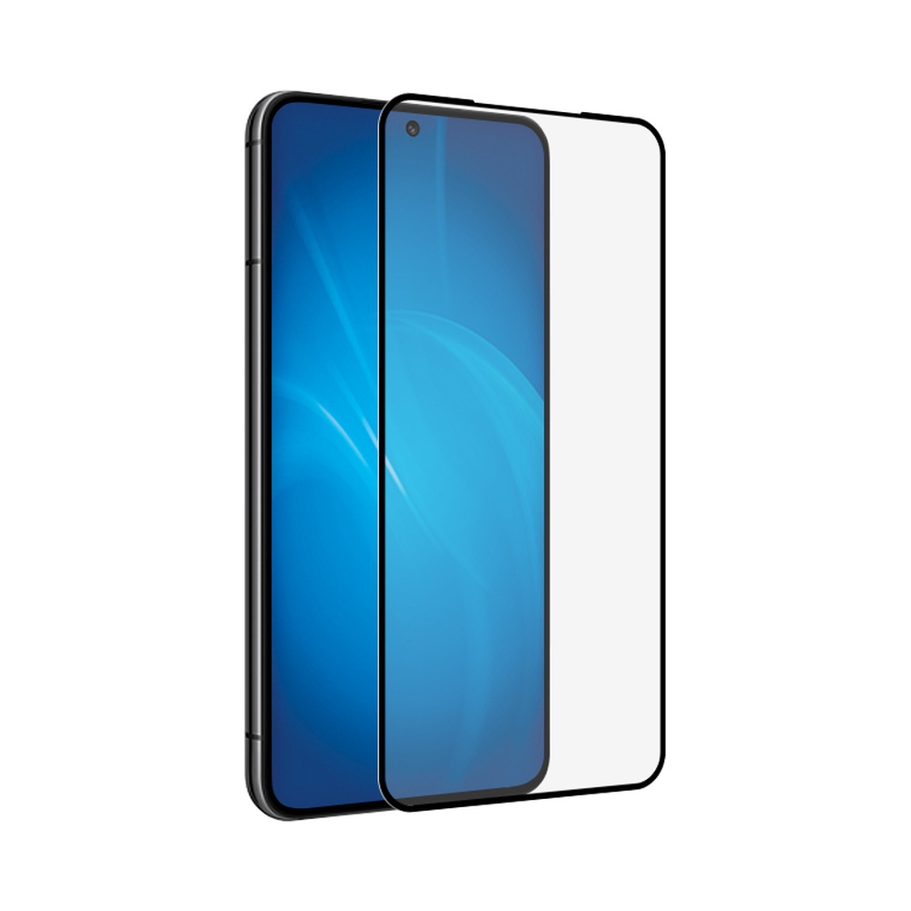 Закаленное стекло с цветной рамкой (fullscreen+fullglue) для Samsung Galaxy S22+ DF