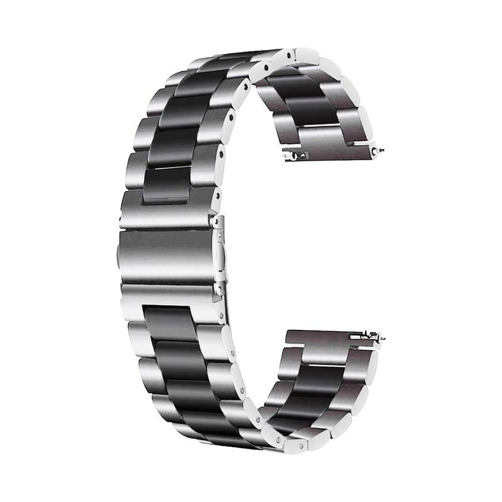 Ремешок металлический 22мм (Silver Black)