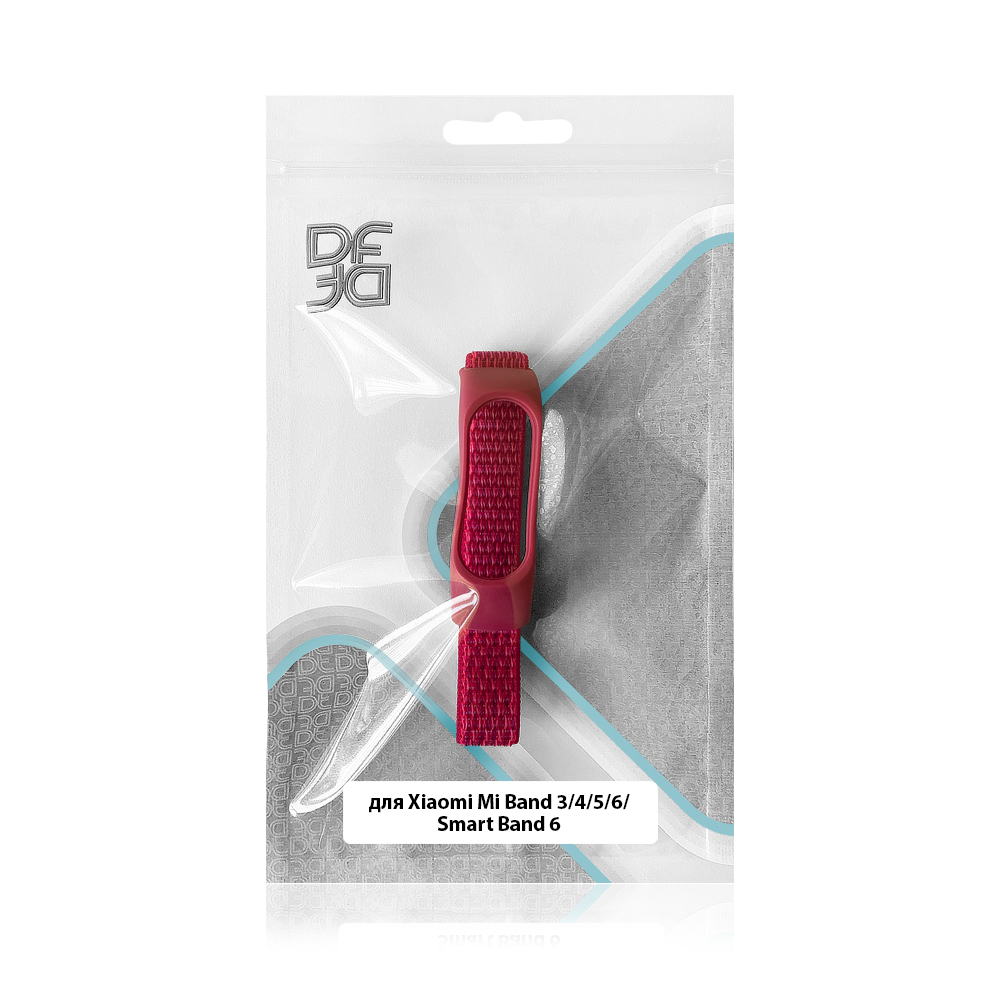 Ремешок для xiaomi Mi Band 3/4/5/6 DF xiNylonband-01 red