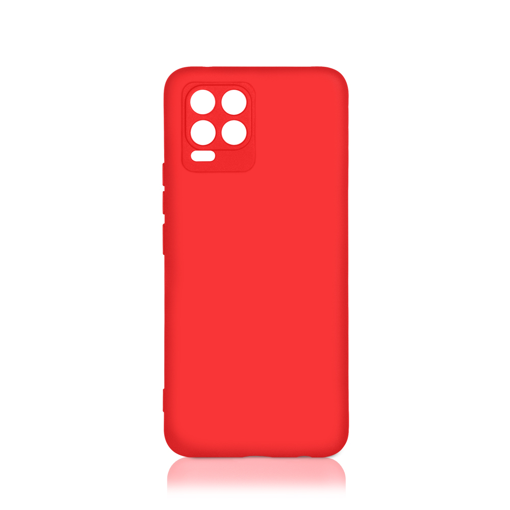 Силиконовый чехол с микрофиброй для Realme 8/8 Pro DF (red)