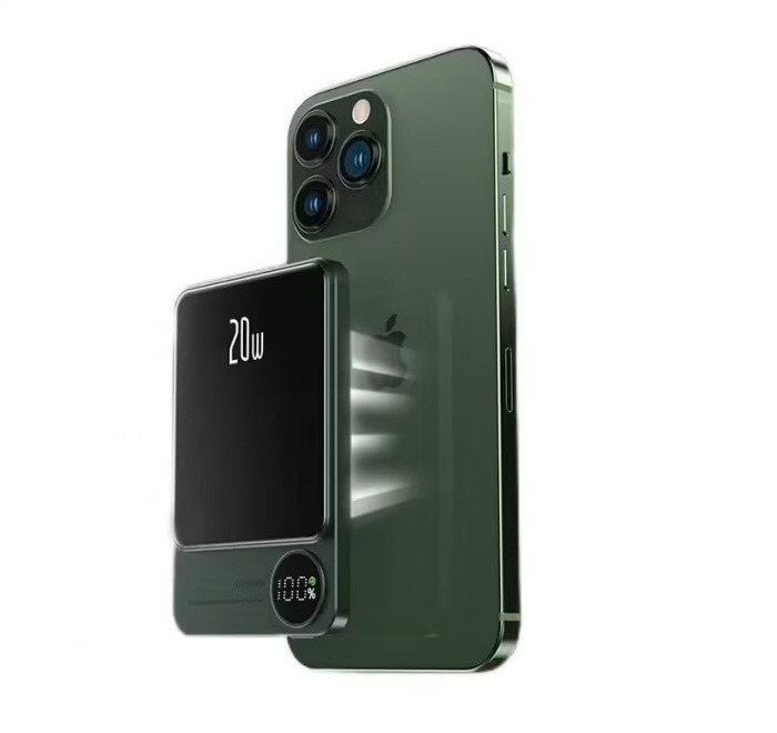 Внешний аккумулятор MagSafe Magnet Wireless Power Bank Q9 20W 10000mAh (Зеленый)