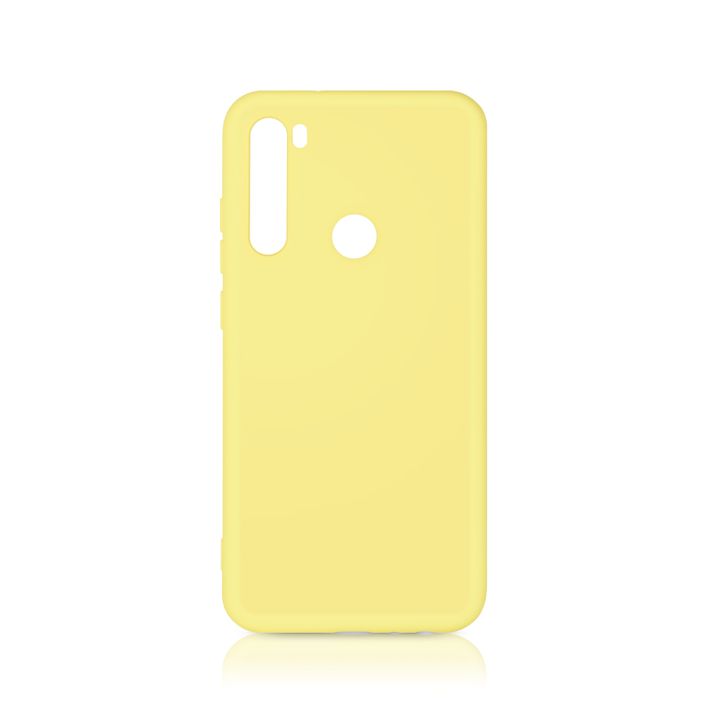 Силиконовый чехол с микрофиброй для Xiaomi Redmi Note 8/8 (2021) DF (yellow)
