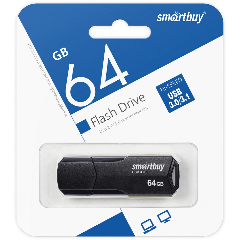 Флеш накопитель USB 3.1 64Gb SmartBuy Clue (Black)