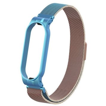 Ремешок миланский с магнитом для Mi band 5 Two-color gold blue