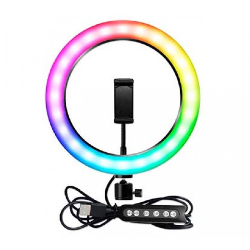 Кольцевая лампа RGB 26см