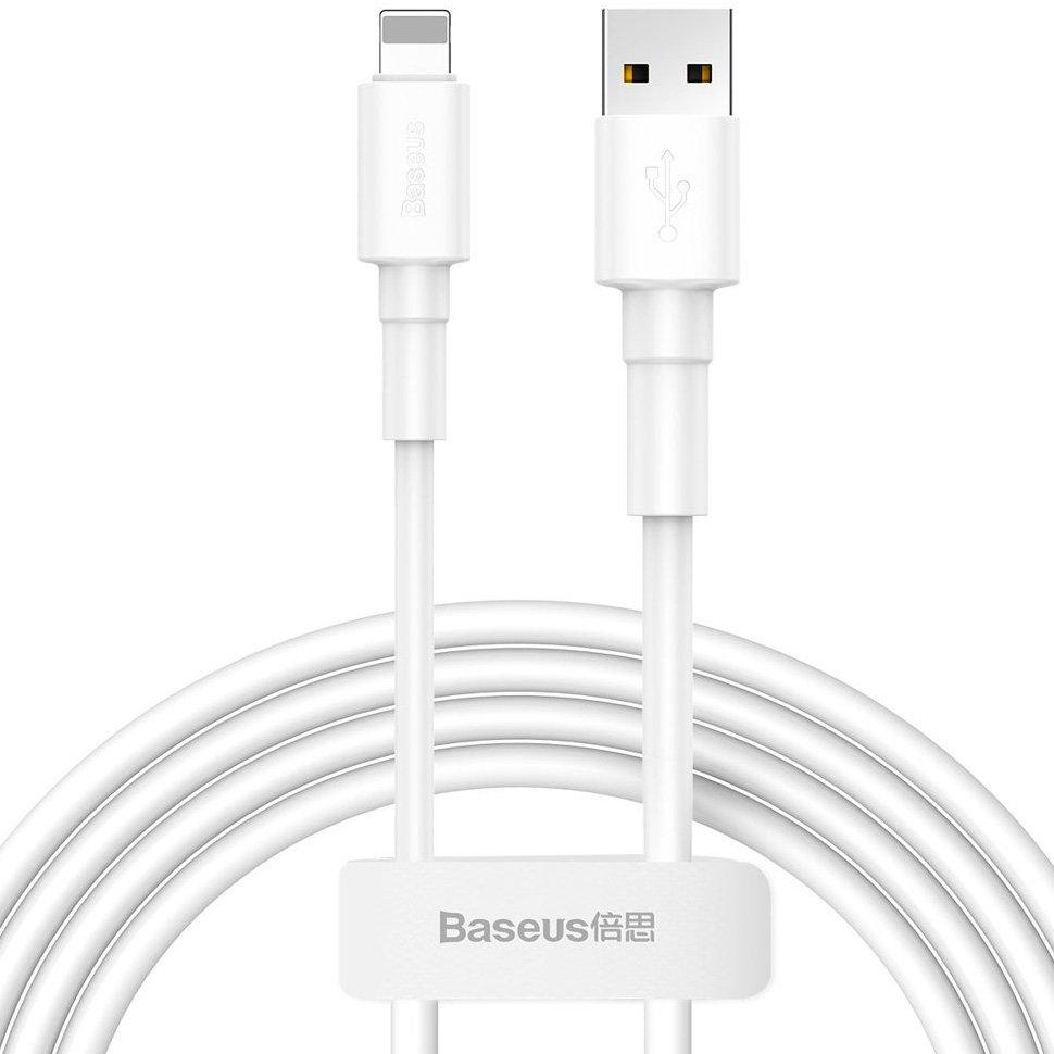 Кабель Baseus Mini White Cable USB For iP 2.4A 1m (White)