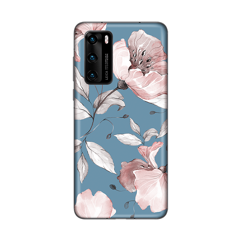 Защитная гидрогелевая плёнка (Цветы на голубом)