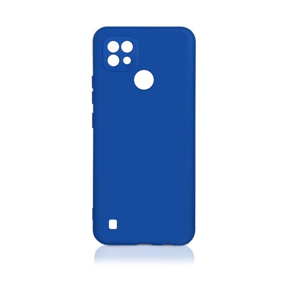 Силиконовый чехол с микрофиброй для Realme C21 DF (blue)
