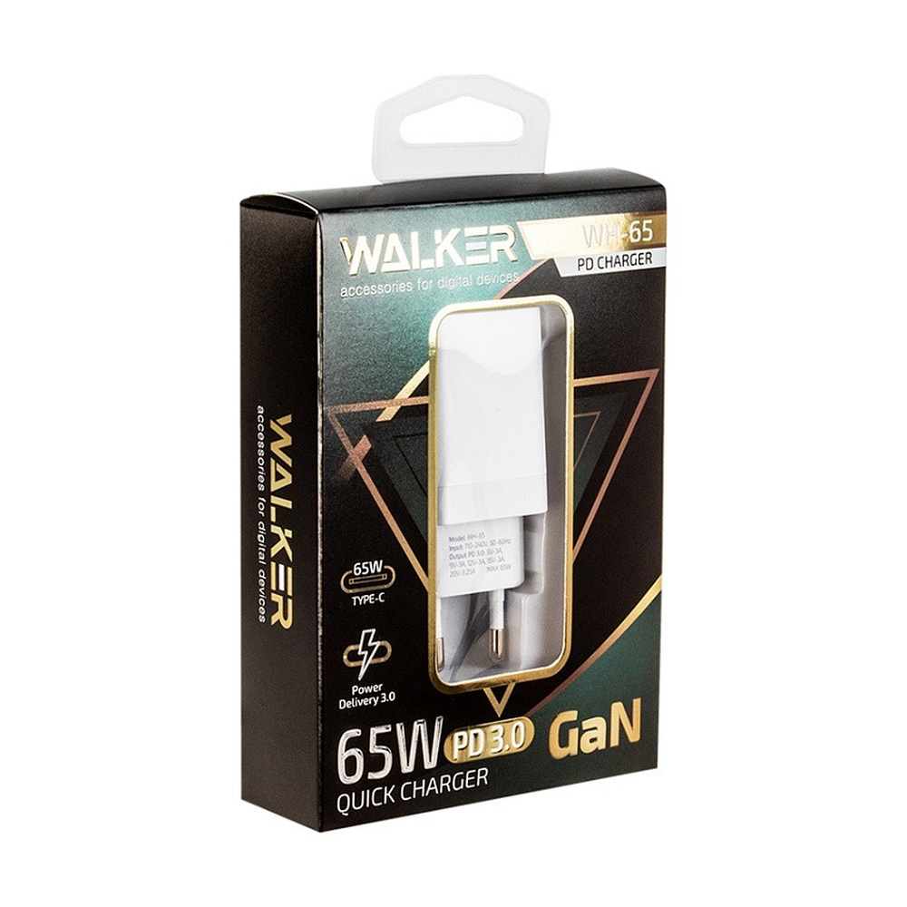 Зарядное устройство WALKER GaN (Type-Cx1 3,25А PD 65W белый)