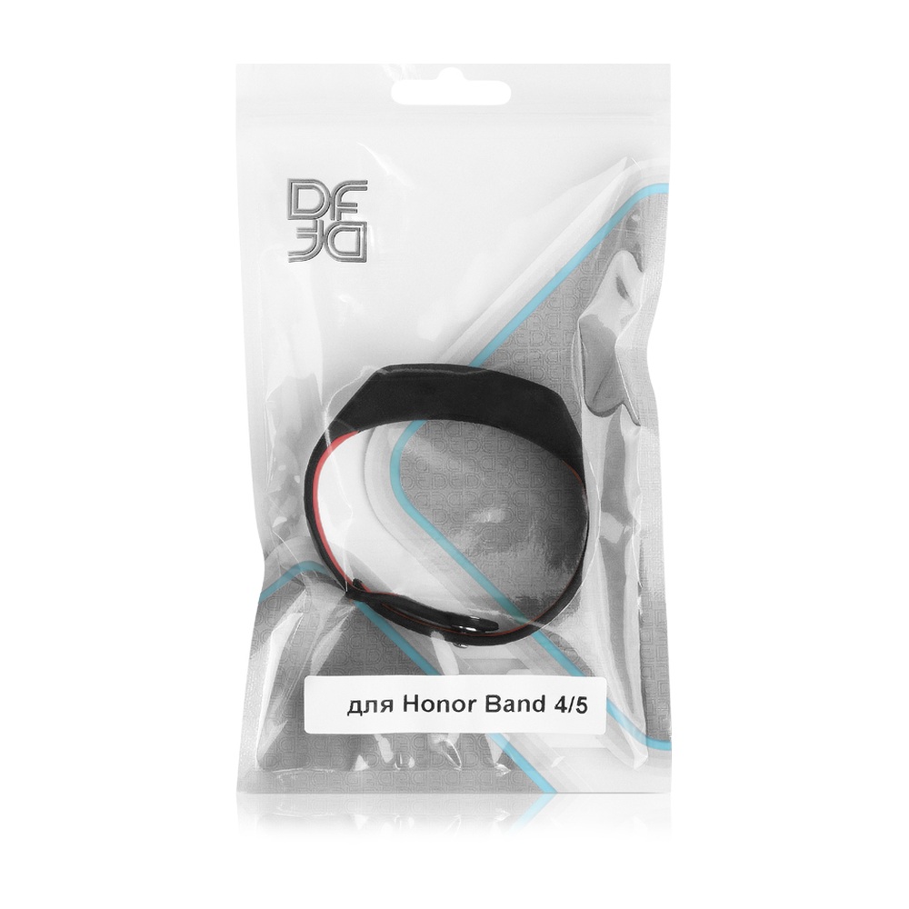 Ремешок спортивный силиконовый для Honor Band 4/5 DF hwSportband-01 (black/red)