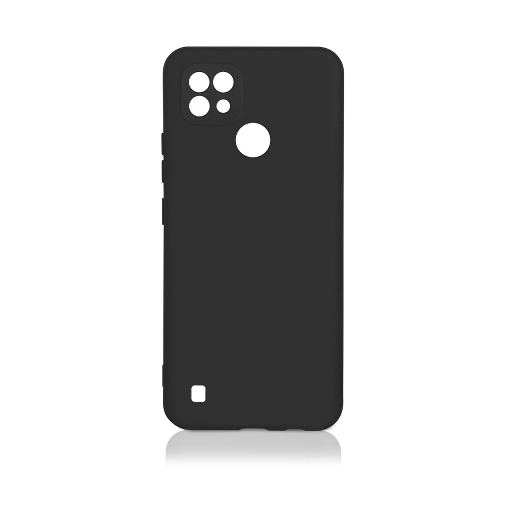 Силиконовый чехол с микрофиброй для Realme C21 DF (black)
