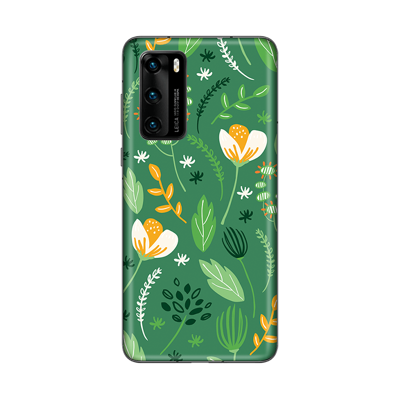 Защитная гидрогелевая плёнка (Цветы на зелёном)