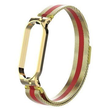 Ремешок миланский с магнитом для Mi band 5 Golden Red