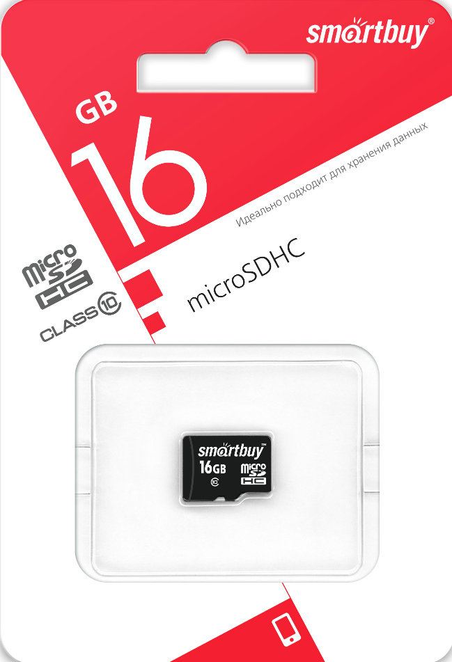 Карта памяти SmartBuy MicroSD 16Gb Class 10 без адаптера