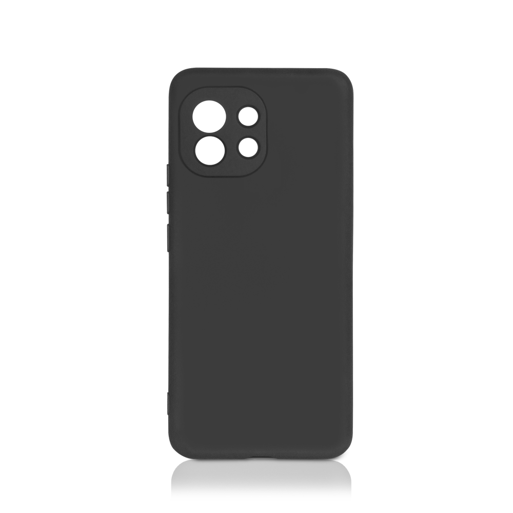 Силиконовый чехол с микрофиброй для Xiaomi Mi 11 DF (black)