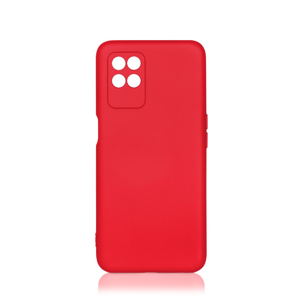 Силиконовый чехол с микрофиброй для Realme 8i DF (red)