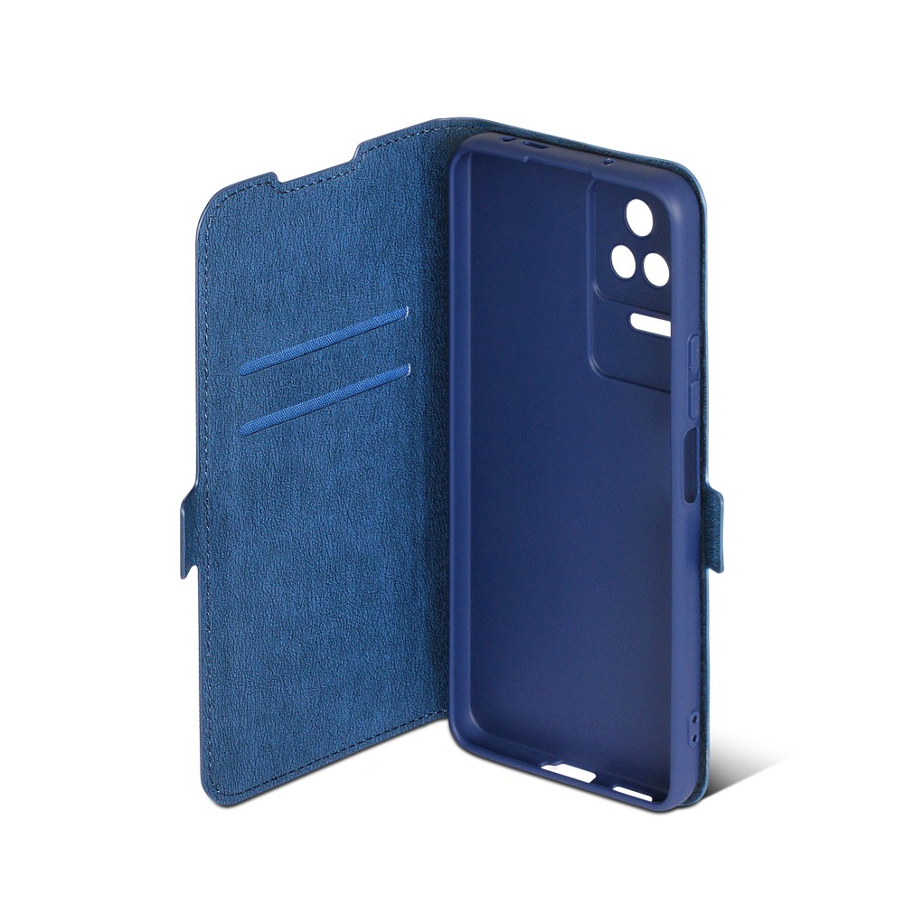 Чехол с флипом для Poco F4 (5G) DF (blue)