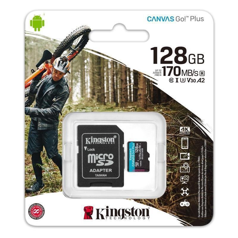 Карта памяти Kingston Canvas Go! Plus microSDXC 128 ГБ